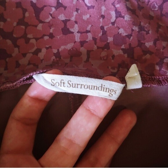 Soft Surroundings Women Size M Purple Speckled Ponte Pull On Straight Leg Pants - Picture 3 of 17